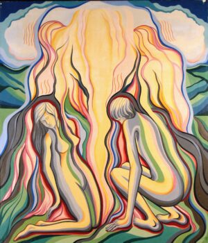 Oil painting by QOJ titled "It is the Spirit that giveth Life"