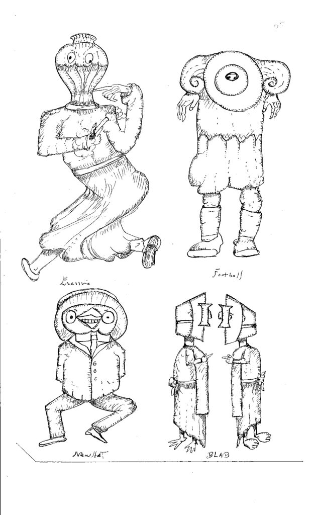 Group of four cartoons
